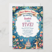 Whimsical Woodland Forest Fairytale Kid's Birthday 招待状 (正面)