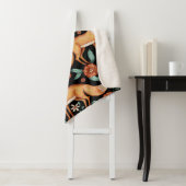 Whimsical Woodland Fox & Floral Pattern シェルパブランケット (インサイチュ)