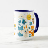 Whimsical Woodland Friends Ceramic Mug マグカップ (正面右)