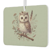 Whimsical Woodland Owl Botanical Illustration カーエアーフレッシュナー (左)