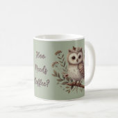 Whimsical Woodland Owl Botanical Illustration コーヒーマグカップ (正面右)