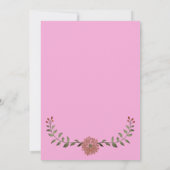 Whimsical Woodland Teddy Bear Pink Baby Shower 招待状 (裏面)