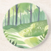 Whimsical Woods | Forest Watercolor Landscape コースター (正面)