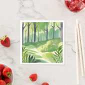 Whimsical Woods | Forest Watercolor Landscape スタンダードカクテルナプキン (インサイチュ)