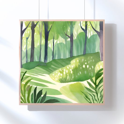 Whimsical Woods | Forest Watercolor Landscape ポスター
