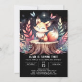 Whimsical Woods Fox Birthday 招待状 (正面)