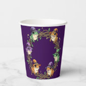 Whimsical Wreath Border Adorned With Witchy Toads 紙コップ (裏面)