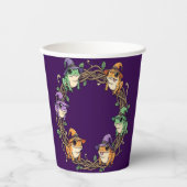 Whimsical Wreath Border Adorned With Witchy Toads 紙コップ (正面)