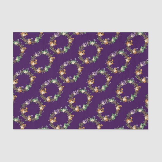 Whimsical Wreath Border Adorned With Witchy Toads 薄葉紙 (正面)