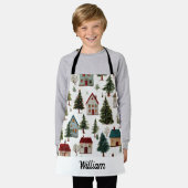 Whimsical Xmas Apron – Child’s Name エプロン (着用した状態)