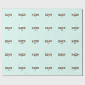 Whimsical "XOXO"Hearts Happy Valentine's Day Green ラッピングペーパー (フラット)