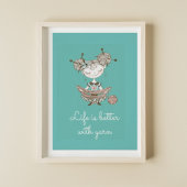 Whimsical Yarn Lover Girl ポスター