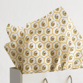 Whimsical Yellow Beehive and Bumblebee Pattern 薄葉紙