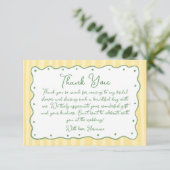 Whimsical Yellow Green Hand Painted Bridal Shower サンキューカード (スタンド正面)
