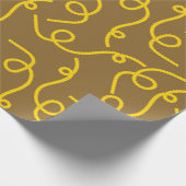 Whimsical Yellow Rope Patterns on Brown Back ラッピングペーパー (角)