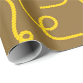 Whimsical Yellow Rope Patterns on Brown Back ラッピングペーパー (ロールコーナー)