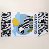 Whimsical Zebra Print Scandinavian Influenced ビーチタオル (正面)