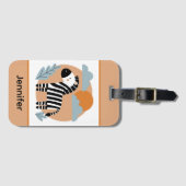 Whimsical Zebra Scandinavian Influenced ラゲッジタグ (正面横)