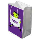 Whimsical Zombie Party Halloween Trick or Treat ミディアムペーパーバッグ (裏面アングル)