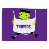 Whimsical Zombie Party Halloween Trick or Treat ラージペーパーバッグ (裏面)