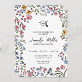 Whimsicalblooms手描き卒業パーティーの写真 シーズンカード (正面/裏面)