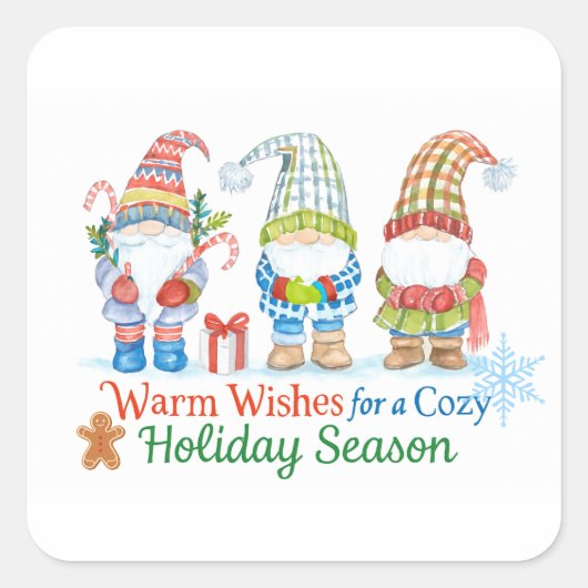 Whimsicale wishes for  cozy holiday season スクエアシール (正面)