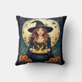 Whimsically Enchanting Witch With Spiders クッション (裏面)