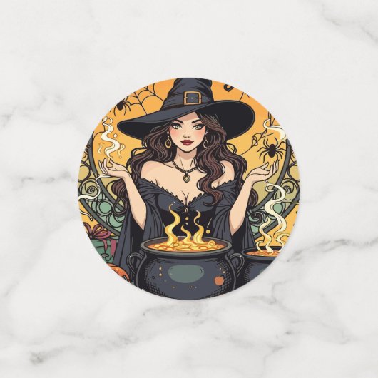 Whimsically Enchanting Witch With Spiders コンフェッティ (スモール正面)