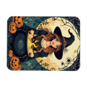 Whimsically Enchanting Witch With Spiders  マグネット (横)