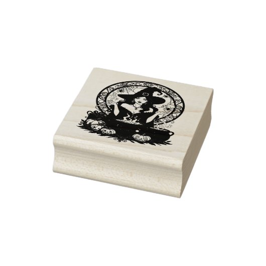 Whimsically Enchanting Witch With Spiders ラバースタンプ (スタンプ)