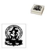 Whimsically Enchanting Witch With Spiders ラバースタンプ (押印)