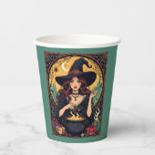 Whimsically Enchanting Witch With Spiders 紙コップ (正面)