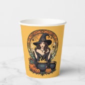 Whimsically Enchanting Witch With Spiders 紙コップ (裏面)