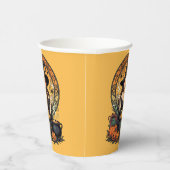 Whimsically Enchanting Witch With Spiders 紙コップ (右)