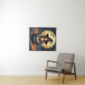 Whimsically Enchanting Witch With Spiders and Jack タペストリー (インサイチュ(横))