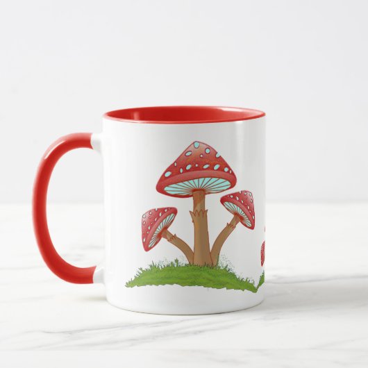 WhimsicialCharm:キノコの芸術美しい マグカップ (左)