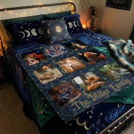 Whimsigoth Celestial | 9 Photo Family Collage フリースブランケット