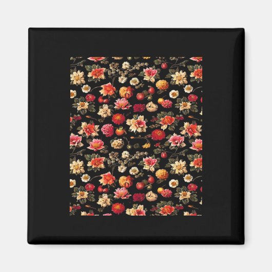 Whimsigoth Chintz Vintage Oil Painting マグネット (正面)