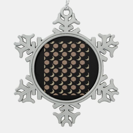 Whimsigoth Cloudsグラフィック スノーフレークピューターオーナメント (正面)