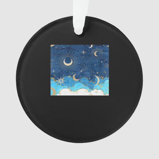 Whimsigoth Clouds Sun Moon Witchy Classic オーナメント (正面)