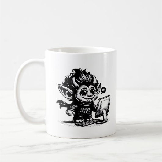 Whimsigoth Cyborg Internet Trollヴィンテージアートデザイン コーヒーマグカップ (左)