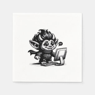 Whimsigoth Cyborg Internet Trollヴィンテージアートデザイン スタンダードカクテルナプキン