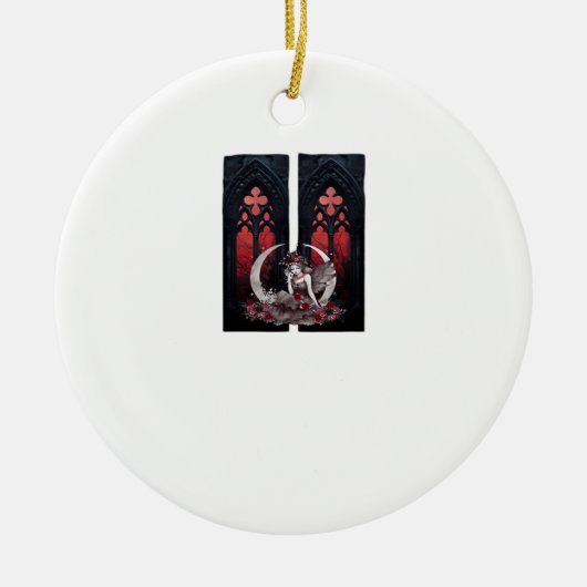 Whimsigoth Fairy Gothic Style Classic セラミックオーナメント (正面)