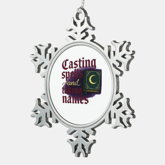 Whimsigoth Fantasy – Mystical Forests, Moons & Mag スノーフレークピューターオーナメント (右)