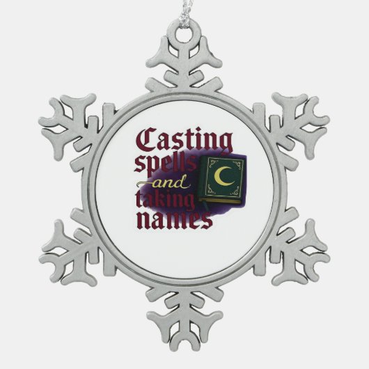 Whimsigoth Fantasy – Mystical Forests, Moons & Mag スノーフレークピューターオーナメント (正面)