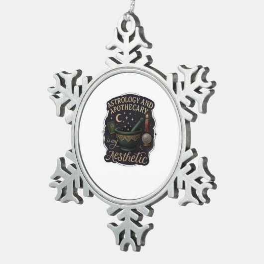Whimsigoth Fantasy – Mystical Forests, Moons & Mag スノーフレークピューターオーナメント (右)