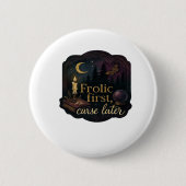 Whimsigoth Fantasy Mystical Forests, Moons & Magic 缶バッジ (正面)