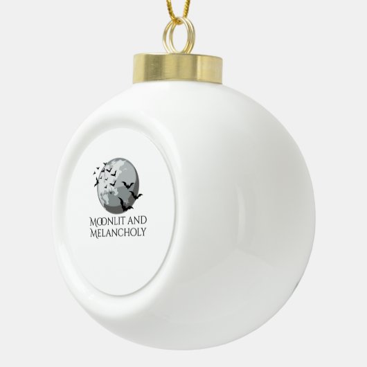 Whimsigoth Ink – 神秘的な森、ムーンズ魔法クラ セラミックボールオーナメント (右)