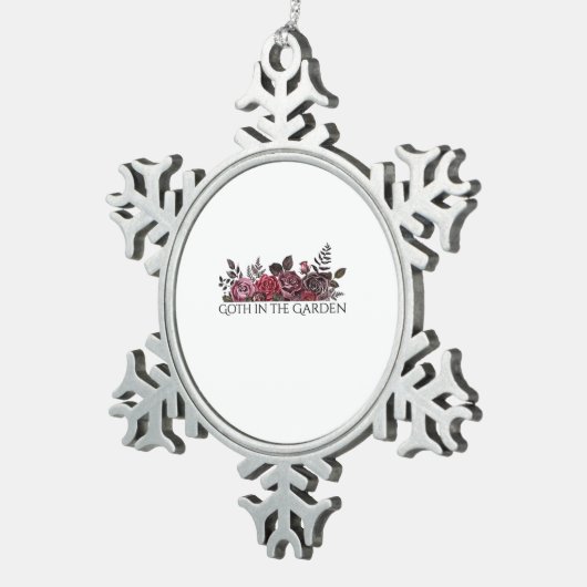 Whimsigoth Ink – 神秘的な森、モオン&魔法C スノーフレークピューターオーナメント (右)