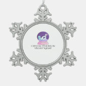 Whimsigoth Ink – Mystical Forests, Moons & Magic R スノーフレークピューターオーナメント (正面)